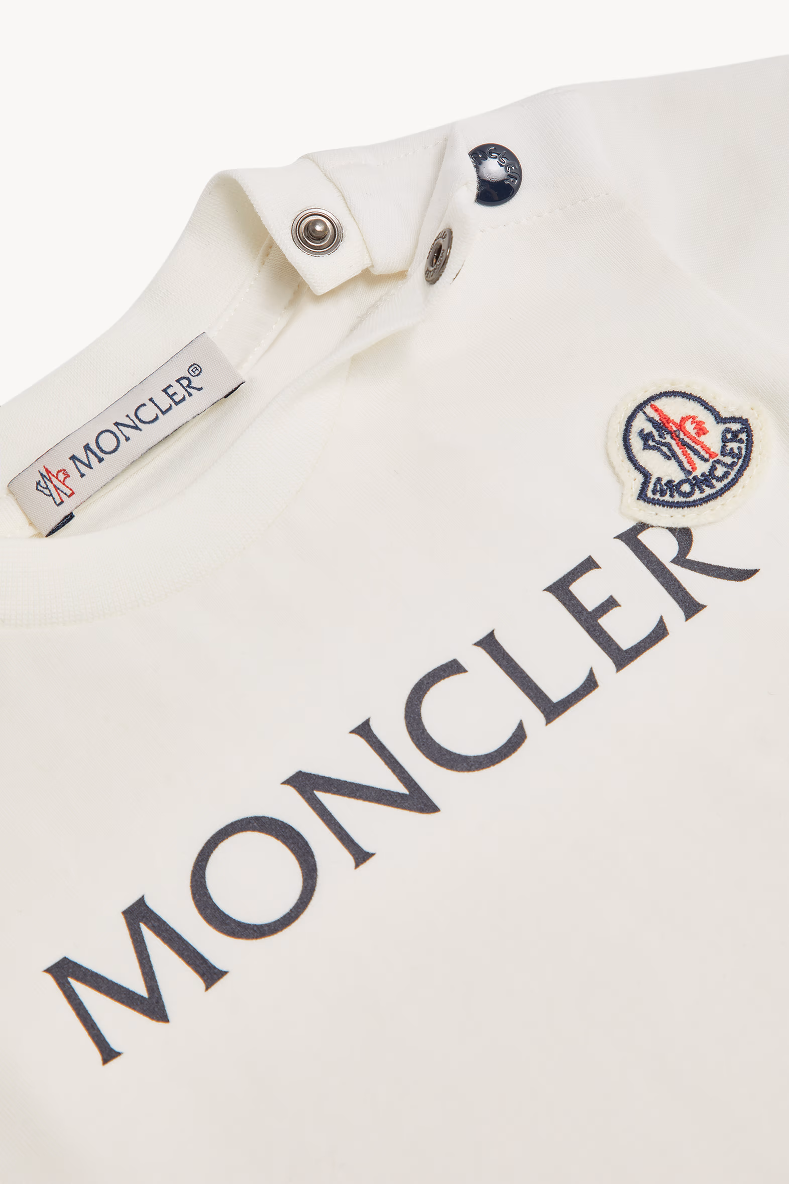 T-shirt en jersey avec logo Garçon Blanc Moncler 5